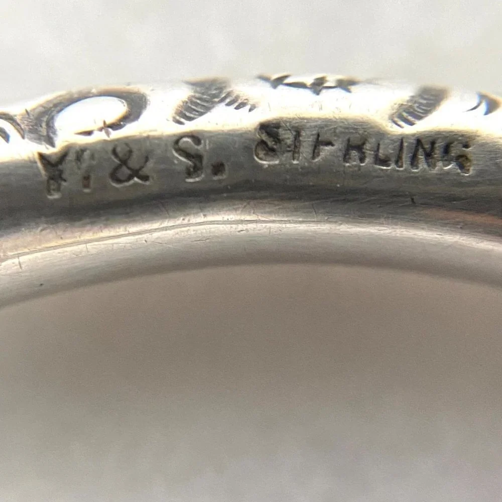 VTG Childrens Youth Sterling Silver 925 Y&S Round Repousse Bangle Bracelet Sz 6